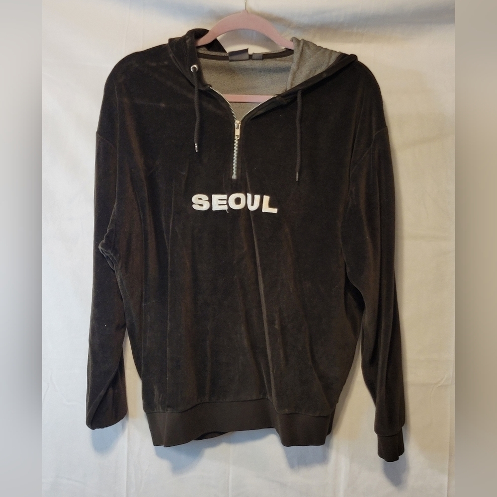 Asos Half Zip Velour Oversized Hoodie.